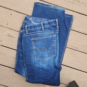 Wrangler Women's Q Baby Ultimate Riding Boot Cut Jeans Pre-worn Sz 22Wx30